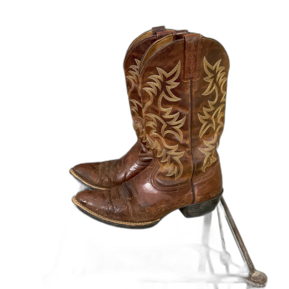 Ariat Cowboy Boots Men's Size 10.5 D Brown Almond Toe Rodeo Western TLC *